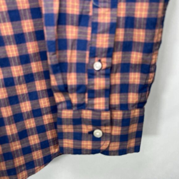 J.CREW Secret Wash Slim Fit Button Down Shirt Mens Small Orange Blue Plaid NWT - Picture 4 of 14